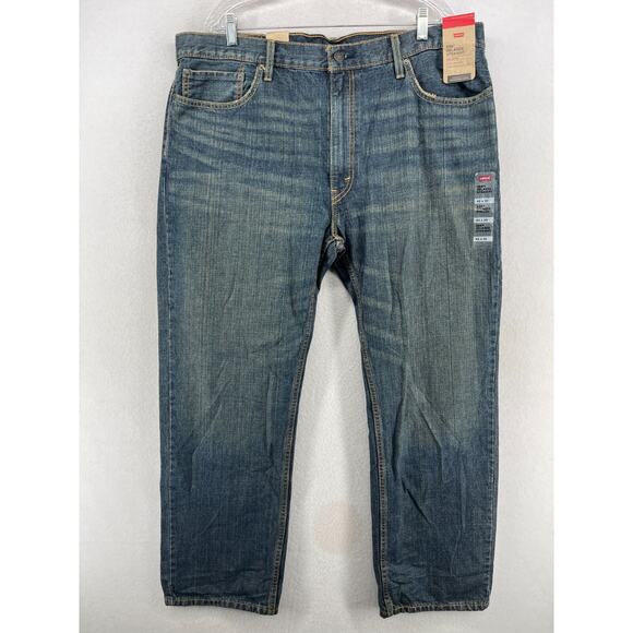 LEVIS 559 Jeans Mens 42x30 Relaxed Straight Fit Stretch Cotton Wash Blue NEW - Picture 1 of 16